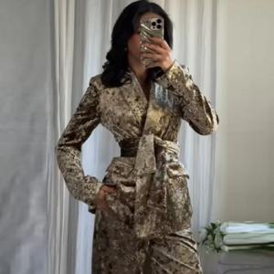 여성 우아한 레트로 투피스 수트 세트 빈티지 벨벳 텍스처 레이스업 탑 편안한 신축성 긴 바지 신상 출퇴근 스트리트웨어