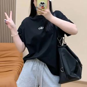 2025 신상 레터 프린팅 반팔 여성 티셔츠 트렌디하고 세련된 캐주얼 만능 반팔 의류 헤비