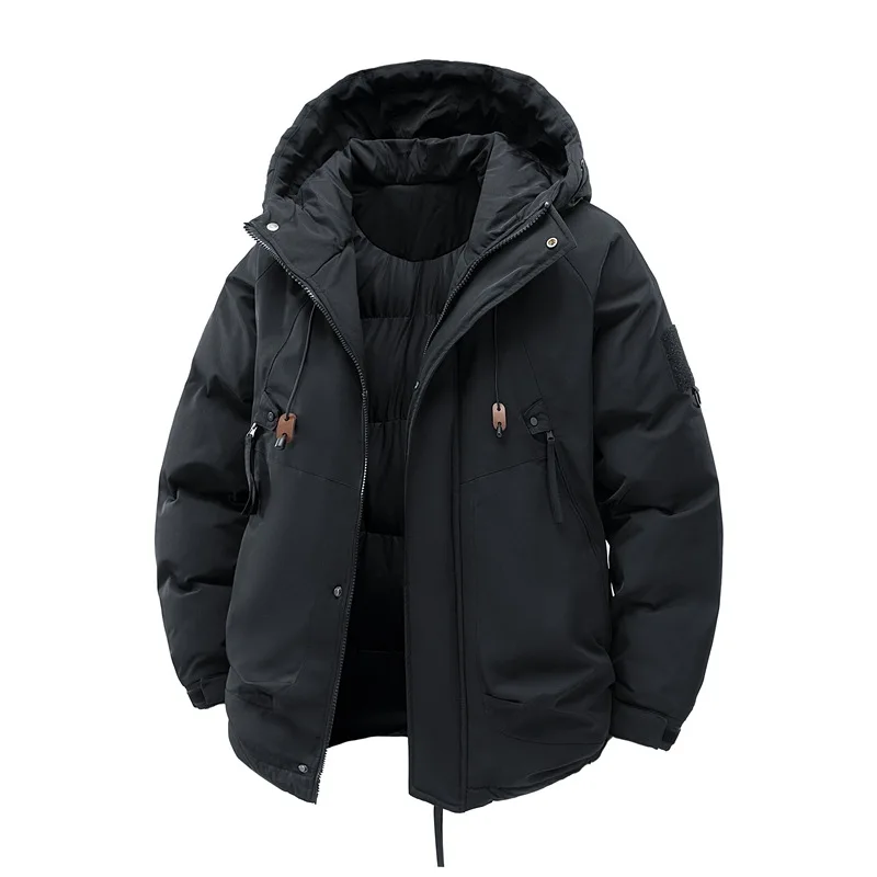 남성용 따뜻한 파카, 하이 퀄리티 방풍 후드, 캐주얼 야외 재킷, 두꺼운 카고, 코튼 패딩, 외투 코트, 겨울