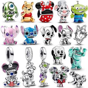 새로운 100% 925 스털링 실버 디즈니 펜던트 비즈, 오리지널 Dly 팔찌에 적합, 여성 패션 선물