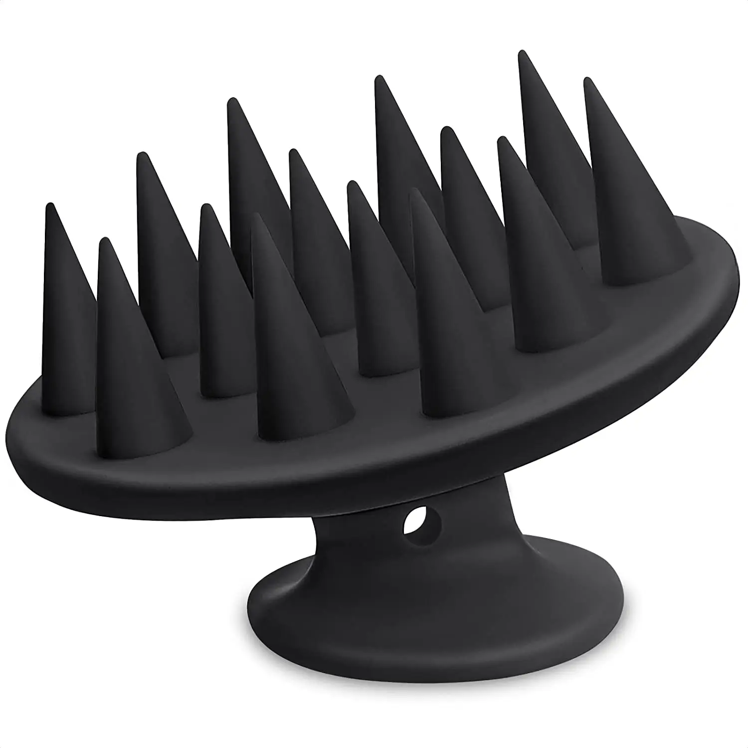 실리콘 샴푸 브러시 헤어 두피 마사지기, 길고 곱슬하며 두꺼운 모발용 길고 뻣뻣한 스파이크, 헤드 스크러버 두피 각질 제거제