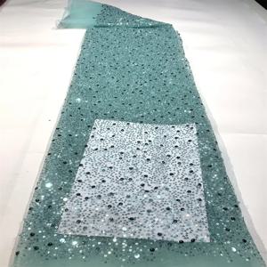 럭셔리 프렌치 메쉬 레이스 비즈 원단, 아프리카 나이지리아 스팽글 레이스, 여성용 웨딩 파티 드레스 바느질, 2024 하이 퀄리티