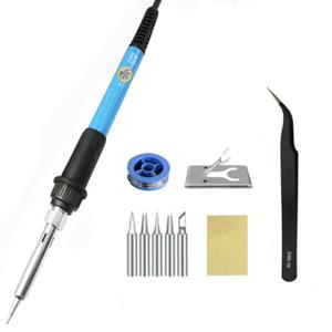 60W 휴대용 전기 납땜 인두기 온도 조절 가능 220V 110V 용접 리워크 스테이션 납땜 팁