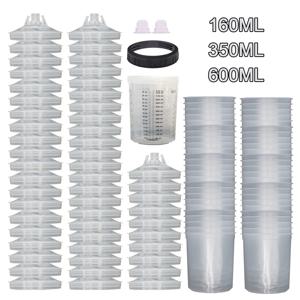 50개/세트 스프레이 건 페인트 믹싱 컵 H/O 퀵 컵 스프레이 건 탱크 160ML/350ML/600ML 일회용 페인트 컵