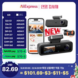 70mai 4K T800E 3채널 블랙박스 전방 후방 실내 3 in 1 음성 제어 지원 24시간 주차 슈퍼커패시터 GPS 4K 차량용 DVR