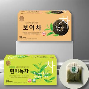 송원 우리차 현미녹차 100T+보이차 100T