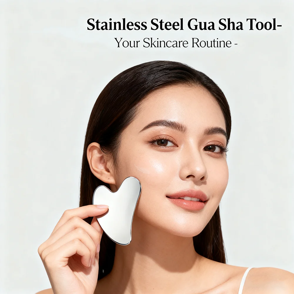 1PC 스테인레스 스틸 Gua Sha 스크레이퍼 스킨 뷰티 케어 페이스 마사지 전신 목 Guasha 해독 스파 마사지 도구 스트레스 릴렉스