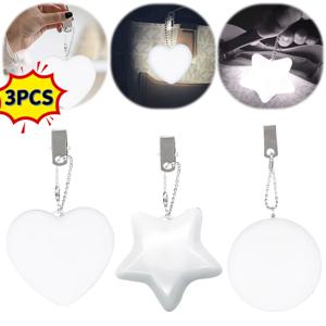 1-3PCS LED 핸드백 라이트 하트 라운드 스타 모양의 가방 램프 터치 센서 지갑 야간 조명 키 체인 클립 여성을위한 크리스마스 선물