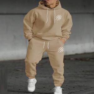 남성과 여성의 프린트 후드 티셔츠와 바지 동물 발 프린트 운동복 가을, 겨울 캐주얼 패션을 달리고