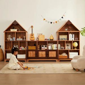 캐비닛 도어가 있는 현대적인 바닥 스탠딩 중국 책장 홈 스토리지 캐비닛