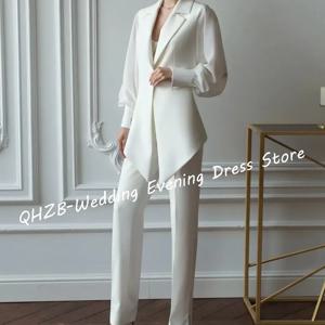 클래식 V 넥 새틴 Appliquins 레이스 정장 이브닝 드레스 여성 정장 바지 맞춤형