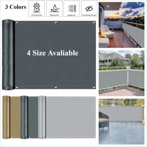 그로밋 달린 발코니 프라이버시 가림막 앞유리, 햇빛 쉐이드 천, 파티오 뒤뜰 베란다 난간 차폐용 UV 차단
