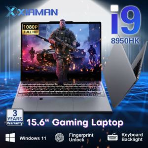 샤먼 15.6인치 게이밍 노트북 인텔 코어 i9-8950HK 노트북 PC IPS 지문인식 16GB 램 1TB SSD 윈도우 11 프로 노트북 PC 게이머용