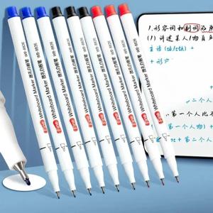 4/8/12pcs 0.5mm 자기 건조 지우기 마커 화이트 보드 마커 펜 사무실 학교 화이트 보드 문구 엑스트라 파인 팁 멀티 컬러