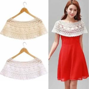 1개 히잡 스카프 우아한 여성 숄 패션 태슬 레이스 스카프 여성 패션 속이 빈 꽃무늬 짧은 작은 조끼 커버