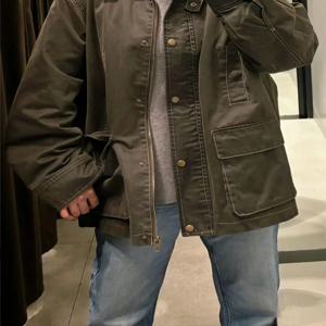 봄 가을 신상 여성 루즈 왁스 가죽 코듀로이 칼라 재킷 아우터웨어 패셔너블 다용도 긴 소매 지퍼