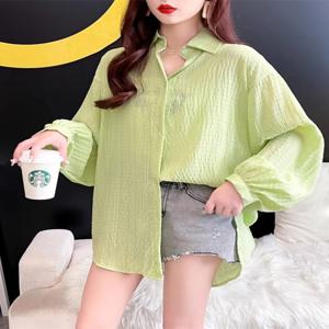 아이스 실크 사이클링 경량 루즈 쉬폰 자외선 차단 아우터 여성 여름 2025 신상 패셔너블 가디건 코트