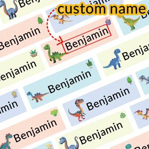 100-500Pcs 사용자 정의 동물 이름 스티커, 어린이를위한 방수 라벨, 의류, 선물, 학교, 집, 사무실, 생일, 가족 사용