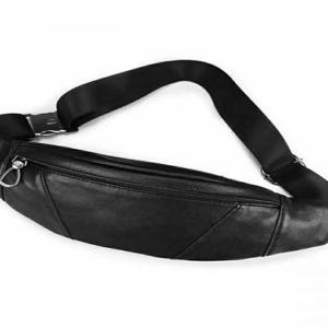 2024 신규 브랜드 가죽 대용량 스포츠 아웃도어 허리 가방 캐주얼 남성 크로스백 레저 스타일 만두 모양 지퍼 잠금