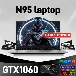 15.6인치 인텔 N95 게이밍 노트북 휴대용 컴퓨터 PC 32GB DDR4 1TB NVMe gtx1060 노트북 게이머용 윈도우11 백라이트 키보드
