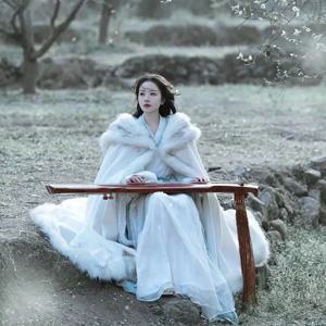 여성용 두꺼운 플리스 안감 퍼 칼라 코트 전통 중국 한복 스타일 가을 겨울 따뜻한 카울넥 롱 아우터웨어