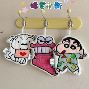 만화 크레용 신짱 산호 양털 흡수성 수건 어린이 빠른 건조 다목적 입체 자수 수건