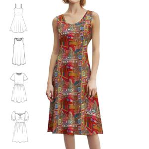 콜롬비아 치바 여성 힙합 스트리트웨어 드레스 그래픽 프린트 파티 클럽웨어 콜롬비아 쿨 치바콜롬비안 고트 드레스 소녀용