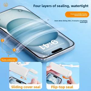 터치스크린 다이빙 커버가 있는 방수 휴대폰 가방 수영용 테이크아웃 라이더용 특수 온천 방진 가방