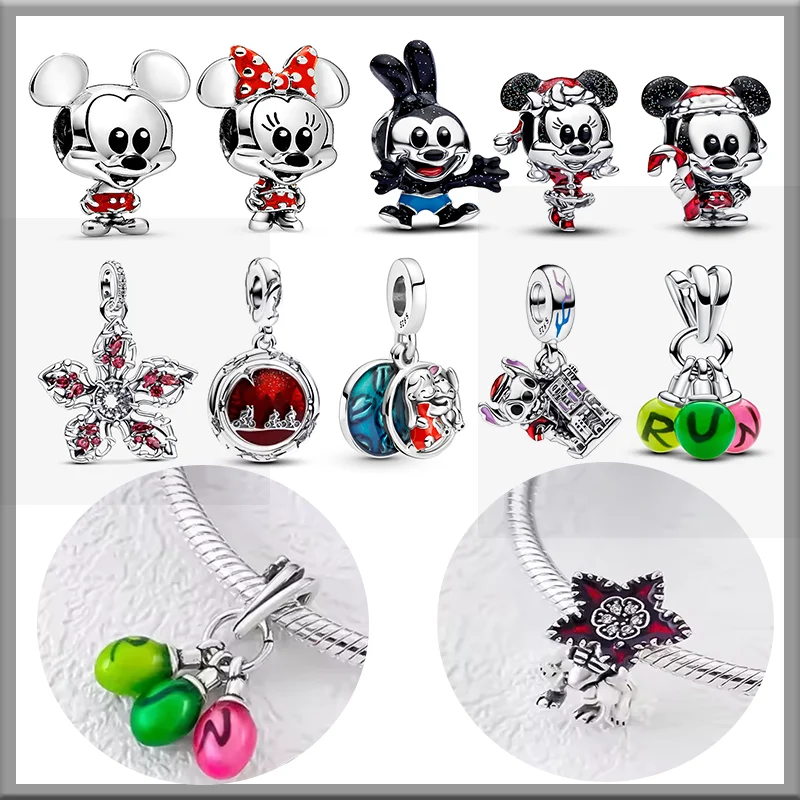 925 실버 참 몬스터 액티비티 플라워 펜던트 비즈 오리지널 여성 팔찌 DIY 쥬얼리 선물