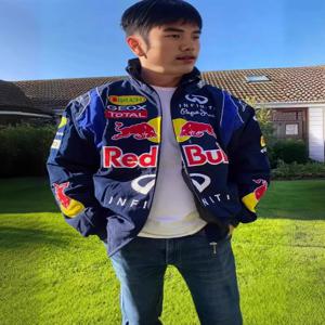 2025 새로운 레드 불 캐주얼 스포츠 재킷 수 놓은 레이싱 슈트 수 놓은 오토바이 재킷 승마 슈트 오토바이 슈트