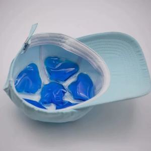 파란색 PVC 젤 아이스팩 - 헬멧 및 모자용 조절식 쿨링 패드 |   재사용 가능한 냉찜질 여행 휴대용 야외 액세서리