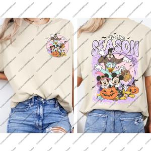 여자 할로윈 해골 가족 미키 미니 선물 Y2k 파티 운동복 Spooky Disney Trip Tee T 셔츠 탑 캐주얼 스포츠웨어