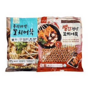 굿프랜즈 부산사각 꼬치어묵 600g + 빨간청양 꼬치어묵 600g 세트