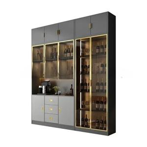 프리미엄 원목 와인 진열장 주방 수납 거실 벽걸이 와인 캐비닛 랙 주류 바 가구