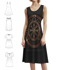 The Helm Of Awe 블랙 앤 레드 가죽 및 골드 보헤미안 시크 드레스 우아한 패션 비치 웨딩 파티 가운 The Helm Of Awe Helm Of