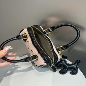 맥 제니퍼 여성 패션 컬러 블록 폴카 도트 필로우 핸드백 크로스바디 백 소프트 가죽 캐주얼 스타일 핸드백 숄더 백