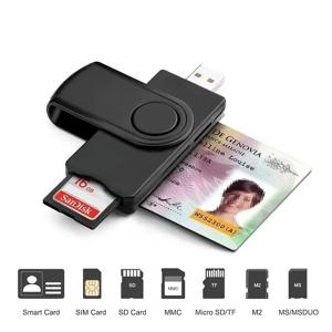 USB 2.0 스마트 카드 리더기 마이크로 SD/TF 메모리 ID 은행 EMV 전자 DNIE dni citizen sim 클로너 커넥터 어댑터