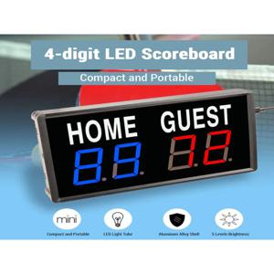 원격 제어 LED 전자 스코어 키퍼 스코어보드, 농구 탁구 탁구 경기 용품, 4 자리