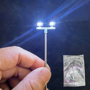 1set 3/5/8/20pcs HO 스케일 모델 조명 타워 조명 모델 조명 레이아웃 램프 포스트 스케일 기차/정원/놀이터/경기장