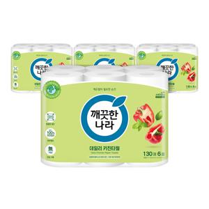 깨끗한나라 키친타올 그린패키지 130매 6입 4팩