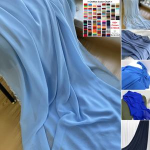 블루 쉬폰 원단 소프트 바이 마당 커튼, 조젯 야외 장식, 웨딩 배경, 원단 원피스 스커트, DIY 바느질 재료