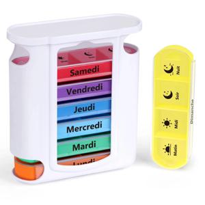 4칸 주간 약통 - 아침, 점심, 저녁, 밤용 약통으로 간편한 영양제 관리