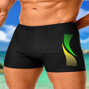 패션 프린트가있는 수영 트렁크 남성용 빠른 건조 비치 복서 반바지 (Drawstring Boy 수영복 속옷 포함)