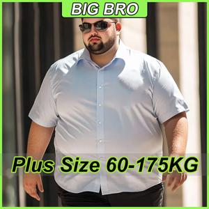 L-12XL 남성 여름 셔츠 플러스 사이즈 얇은 캐주얼 루즈 셔츠 비즈니스 캐주얼 셔츠 큰 사이즈 반팔 티셔츠 단색 상의