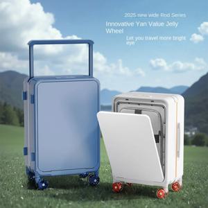 2025년 업그레이드된 전면 개방형 수납공간과 넓은 핸들바가 있는 24인치 여행용 캐리어, 저소음 바퀴, 고급스러운 디자인