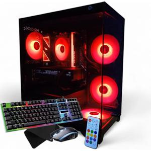 게이밍 PC i5 외장 그래픽 카드 16GB RAM 고속 저장장치 윈도우 11 프로 RGB 조명 리모컨 (블랙, 엔비디아 지포스 RTX)