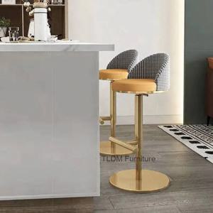 홈 바 의자, 바 가구용, 라이트 럭셔리 북유럽 스타일 가죽 바 스툴, 주방 및 높은 테이블용, 심플 회전식 높이 조절 스툴