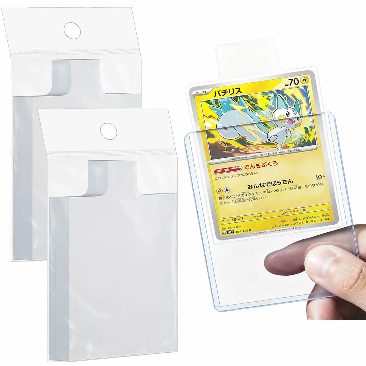 100-1000개 65*90mm 돌출형 카드 슬리브 포켓몬 유희왕 게임 카드 보호용 트레이딩 폴더 투명 케이스 홀더