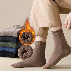 트랜드인 겨울 진짜 따뜻한 남성 두꺼운 기모 보온 니트 중목 양말 SO0150