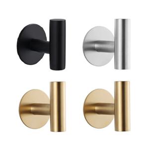 접착식 벽 후크 스테인레스 스틸 로브 스티커 후크, 수건 코트 키 바지 행거, 욕실 주방 보관 액세서리, 1 개, 2 개